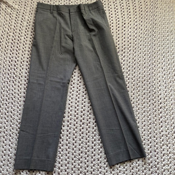 HUGO BOSS Halmex Straight Wool Blend Dress Pants High Rise Men's SZ 37 Gray - Picture 2 of 16